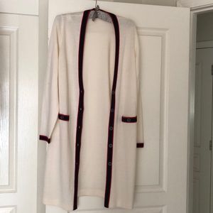 Talbots merino wool long cardigan.